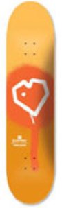 Spray Heart Original Orange Skateboard Deck