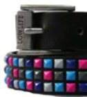 Triple Mini Black With Multicoloured Studs Belt