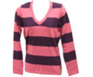 V-Neck Fine Knit Girls Sweater