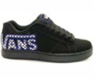 Widow (Checkervans) Black/Blue Kids Shoe