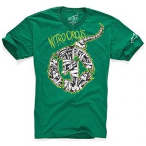 Alpine Stars T-Shirt | Astars Nitro Circus Busted Bones Ss T Shirt - Green