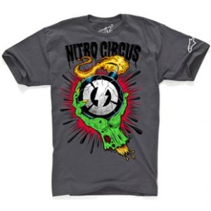Alpine Stars T-Shirt | Astars Nitro Circus Zombie Bomb Ss T Shirt - Charcoal