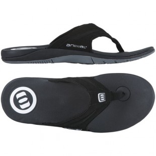 Animal Flip Flops | Animal Fader Sandals – Black | Skate Shoes Shop UK