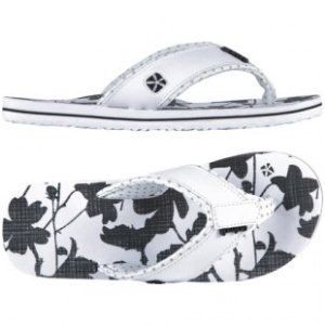 Animal Flip Flops | Animal Ladies Swish Aop Sandals - White Black