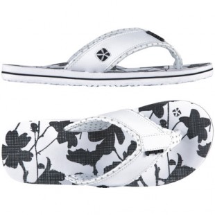 white animal flip flops