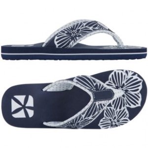 Animal Flip Flops | Animal Ladies Swish Placement Sandals - Peacoat