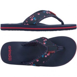 Animal Flip Flops | Animal Ladies Swish Upper Aop Sandals - Peacoat