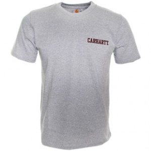 Carhartt T-Shirt | Carhartt College Script Ss T Shirt - Grey Heather Varnish