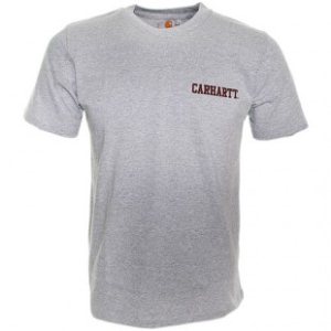 Carhartt T-Shirt | Carhartt College Script Ss T Shirt - Grey Heather Varnish
