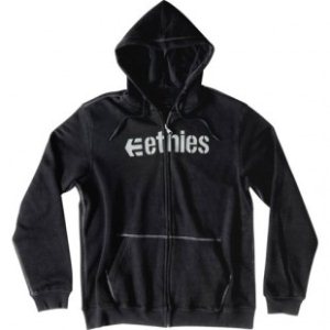 Etnies Hoody | Etnies Corporate Zip Fleece Hoody - Black Black