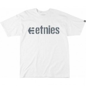 Etnies T-Shirt | Etnies Corporate 10 Ss T-Shirt - White Grey