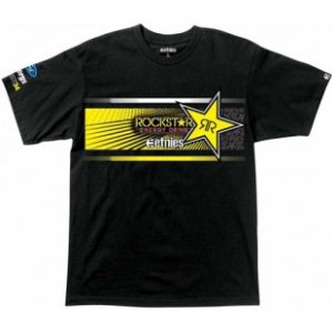 Etnies T-Shirt | Etnies Rockstar Comp Stripe Rally Ss T-Shirt - Black