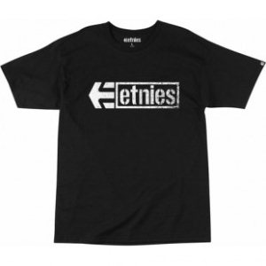 Etnies T-Shirt | Etnies Stencil Box Ss T-Shirt - Black White
