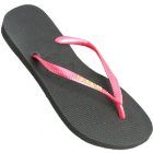 Havaianas Sandals | Havaianas Slim Logo Flip Flops - Black Sugar Coral