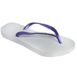 Havaianas Sandals | Havaianas Slim Logo Metallic Flip Flops - Grey Ice Violet