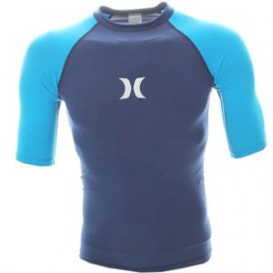 Hurley Rashguard | Hurley One And Only Ss Lycra Rashguard - Cyan