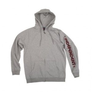 Independent Hoody | Independent Bar Cross Zip Hoodie - Heather Grey