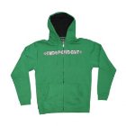 Independent Hoody | Independent Future Bar Cross Zip Hoodie - Green