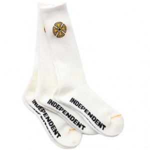 Independent Socks | Independent Painted Bar Cross Socks - White Gold