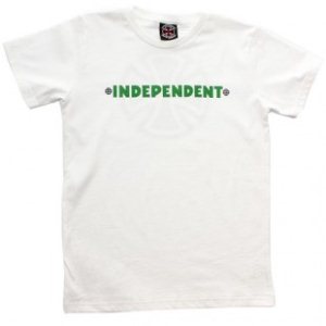 Independent T Shirt | Independent Painted Bar Cross Youth T-Shirt - White