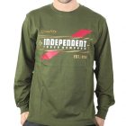 Independent T Shirt | Independent Red Stripe Ls T Shirt - Fatigue Green