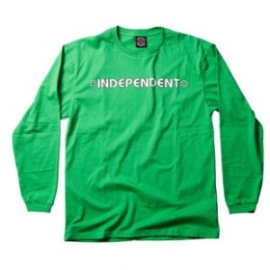 Independent T-Shirts | Independent Bar Cross Ls T Shirt - Kelly Green