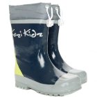 Kozikidz Boots | Kozikidz Fleece Lined Wellies - Charcoal Grey Lime