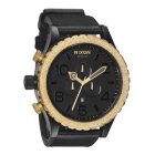Nixon Watch | Nixon 51-30 Leather Chrono Watch - Black Raw Gold