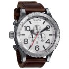 Nixon Watch | Nixon 51-30 Leather Chrono Watch - Silver Brown