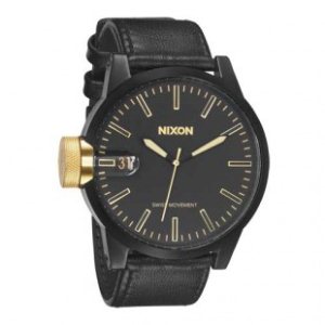 Nixon Watch | Nixon Chronicle Watch - Matte Black Gold
