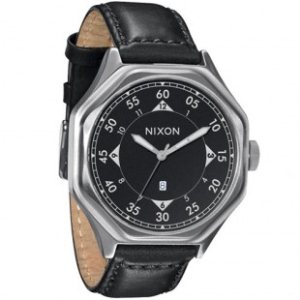 Nixon Watch | Nixon Falcon Leather Watch - Black