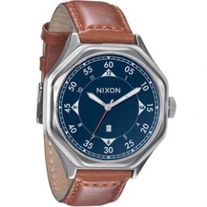 Nixon Watch | Nixon Falcon Leather Watch - Navy Brown