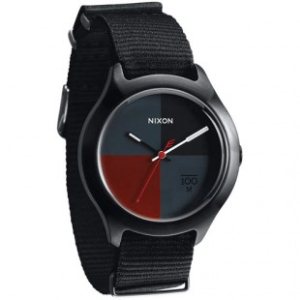 Nixon Watch | Nixon Quad Watch - All Black Dark Red Nylon
