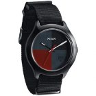 Nixon Watch | Nixon Quad Watch - All Black Dark Red Nylon