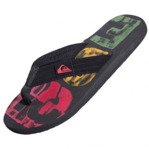 Quiksilver Sandals | Quiksilver Quilted Cush Flip Flops - Black Black Rasta