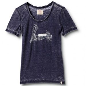 Quiksilver Womens T-Shirt | Quiksilver Womens Custom Racer Crew T Shirt - Indigo Blue