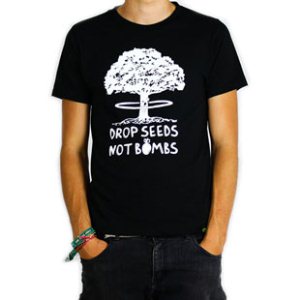Rapanui T Shirt | Rapanui Drop Seeds Not Bombs T-Shirt - Black