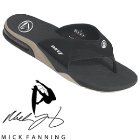 Reef Flip Flops | Reef Fanning (Solid) Sandals - Black Silver