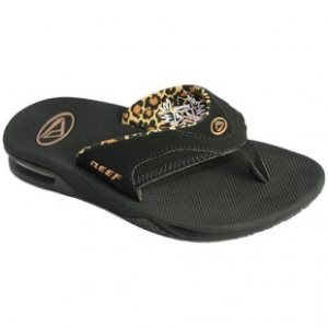 Reef Flip Flops | Reef Girls Fanning Sandals - Black Leopard 2