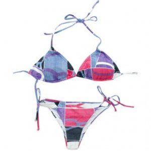 Roxy Bikini | Roxy Baja Geometric Brazilian Tie Sides Bikini - Azur