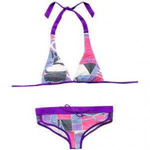 Roxy Bikini | Roxy Baja Geometric Retro Shorty Bikini - Geometric Azur