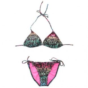 Roxy Bikini | Roxy Jazzy Tie Sides Bikini - Jazzy True Black