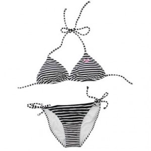 Roxy Bikini | Roxy Logo Stripes Tie Sides Bikini - Black Stripes