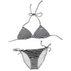Roxy Bikini | Roxy Logo Stripes Tie Sides Bikini - Black Stripes