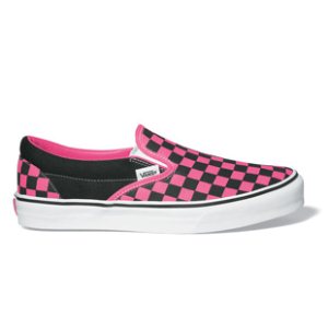 Vans Slip Ons | Vans Classic Slip On Shoes - Black Fandango Pink Checkerboard