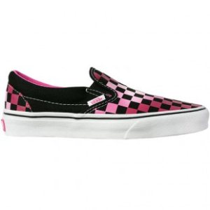 Vans Slip Ons | Vans Classic Slip On Shoes - Multicheck Black Carmine Rose