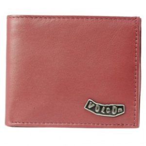 Volcom Wallet | Volcom Pistol Leather Small Wallet - Maroon