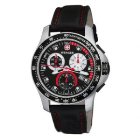 Wenger Watch | Wenger Battalion Field Chrono Watch - Black Dial ~ Leather Strap