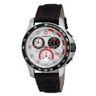 Wenger Watch | Wenger Battalion Field Chrono Watch - Silver Dial ~ Leather Strap