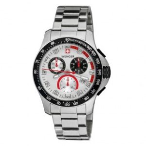 Wenger Watch | Wenger Battalion Field Chrono Watch - Silver Dial ~ Steel Strap